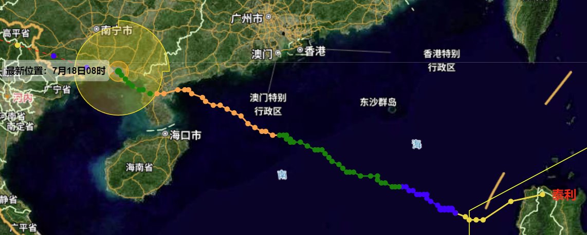 台风泰利三次登陆广西北海市